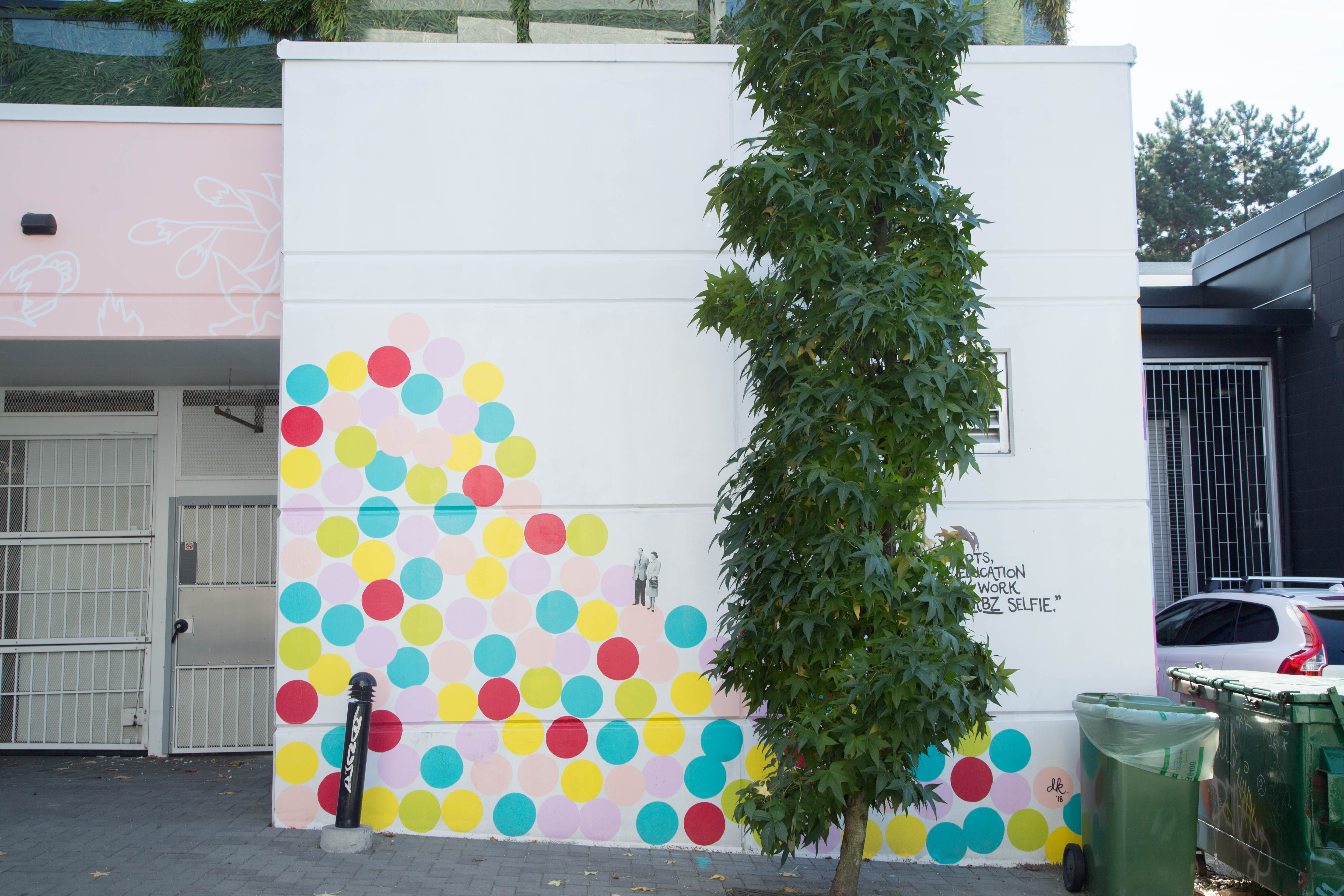 Pile of Dots, ""PHIL JUST SAW A PILE OF DOTS, BUT THANKS TO HER FORMAL TRAINING, LIZ RECOGNIZED THIS AS A PIECE OF CONTEMPORARY ART IDEAL FOR A #totzadorbz #, photo from the city's open data